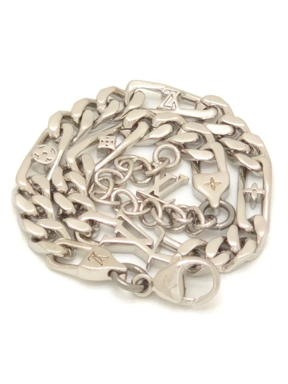 Louis Vuitton Bracelet LV Figaro 17.5 23 LV Signature Link LV Initial Charm